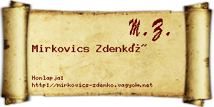 Mirkovics Zdenkó névjegykártya